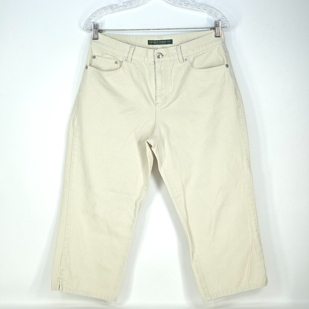 Ralph Lauren Jeans Co Capri Pants Women's 6 Khaki Stretch Preppy Office Teacher